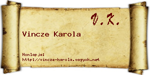 Vincze Karola névjegykártya